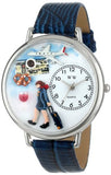 Whimsical Watches Flight Attendant Royal Blue Leather Watch